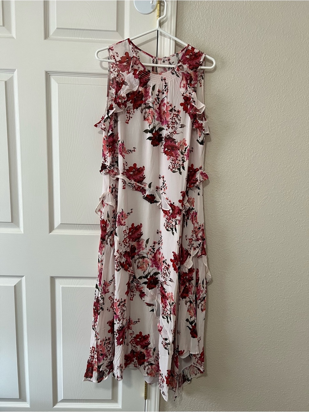 Sundance Blushing Gardens Floral Ruffle Midi Maxi Dress Size Large NWOT